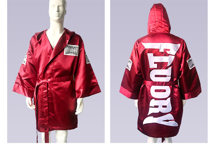拳击比赛服fluory拳击服装男战袍泰拳散打搏击格斗出场服睡衣袍女披风