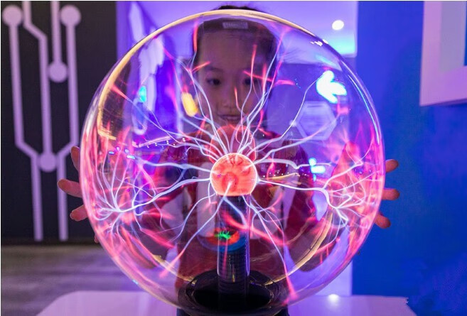 离子球魔球闪电辉光球创意学生礼品科技馆音乐酒吧蓝紫20厘米电极款