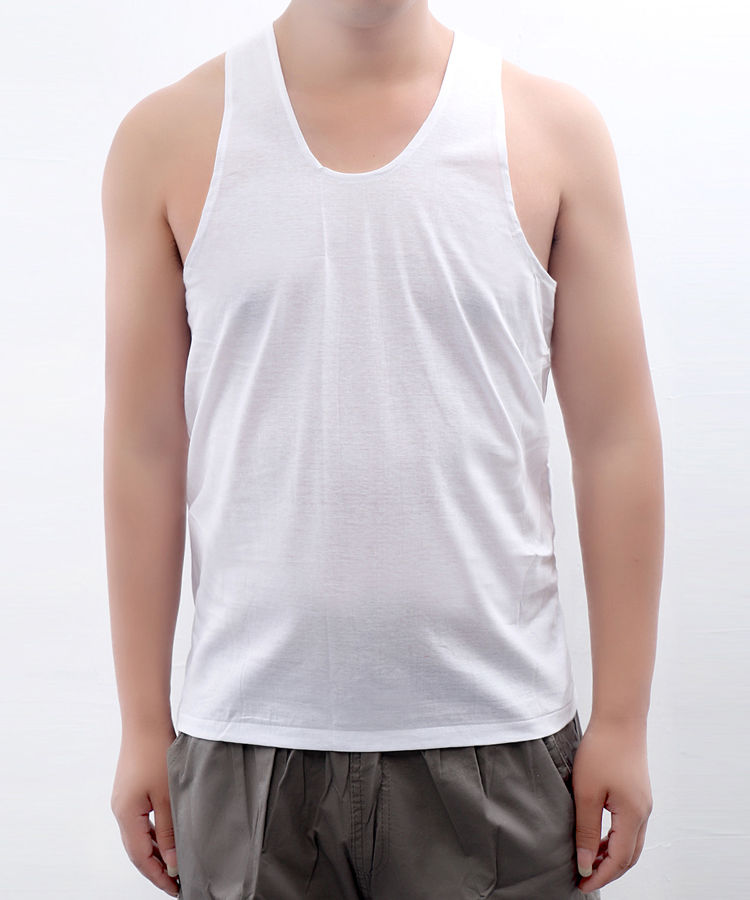 上海正品菊花牌男士纯棉短袖老头汗衫背心中老年全棉纯白老头衫 60支