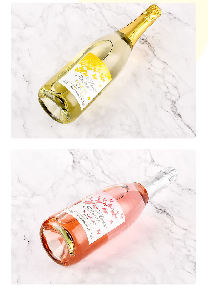香槟 起泡酒西班牙原酒女士红酒香槟酒 1瓶水蜜桃味起泡酒 1个香槟杯