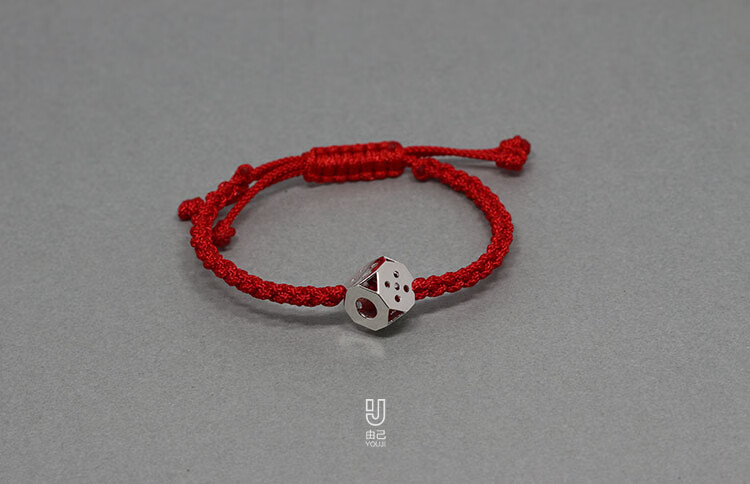 meisidi)【】玲珑骰子安红豆入骨相思骰子足银情人节礼物侣男女手链项