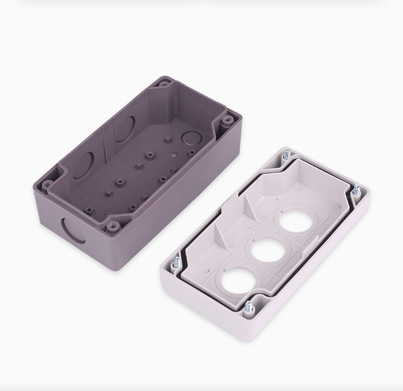 正泰按钮盒三孔3位空按钮开关盒防水按钮盒安装孔径22mm