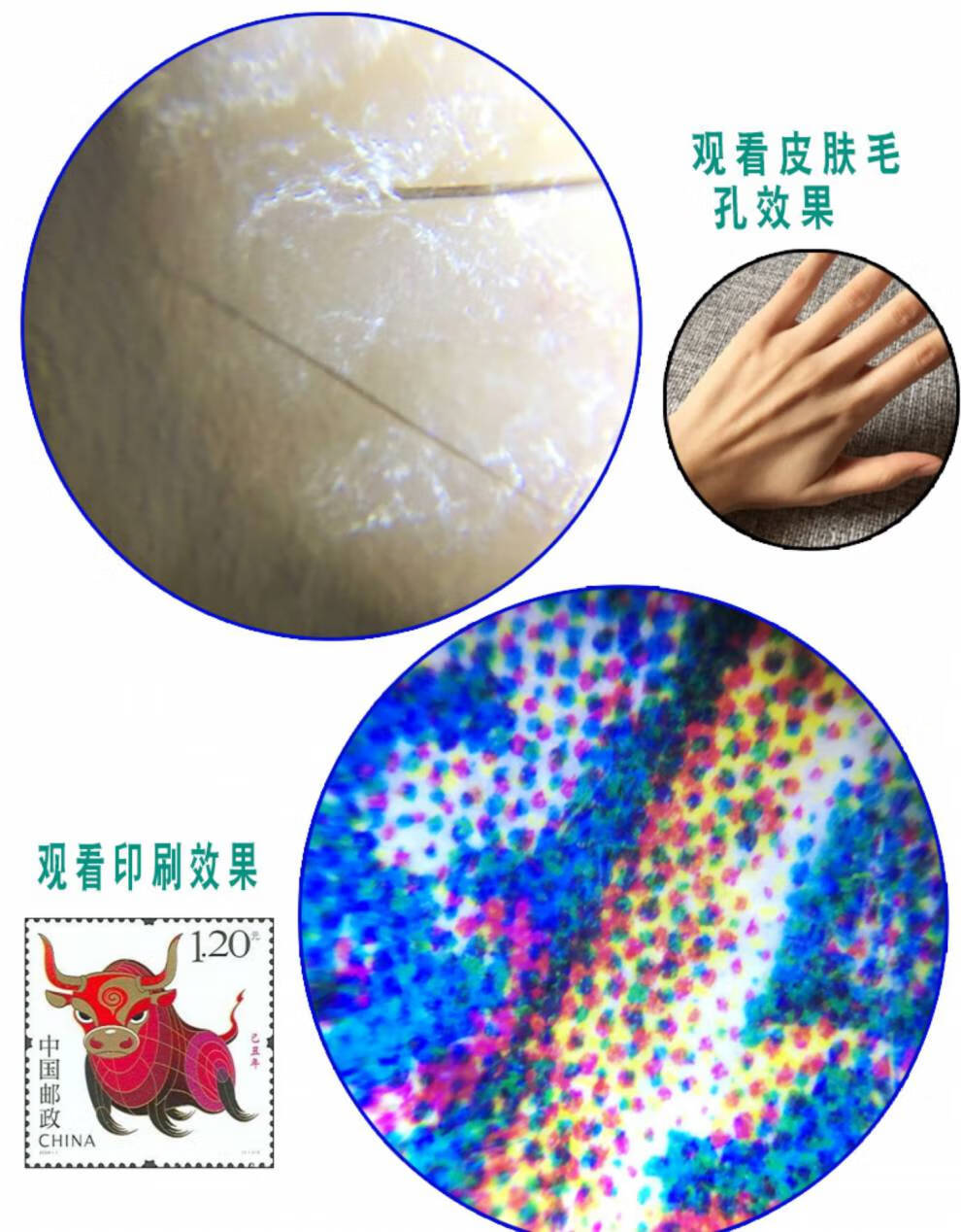 200倍放大鏡led手機夾帶燈高清100倍手持顯微鏡印刷鑽石古玩鑑定