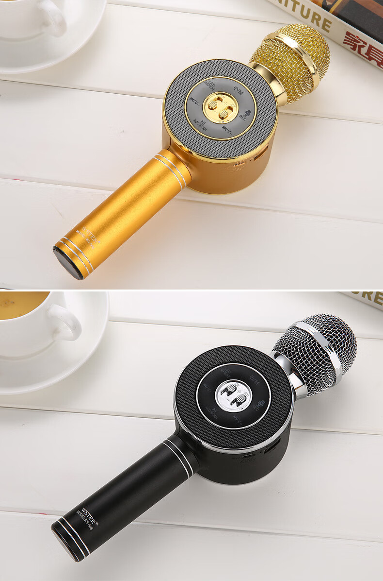 品怡 新款麦克风 无线蓝牙电容麦克风手机k歌直播话筒音响一体唱麦