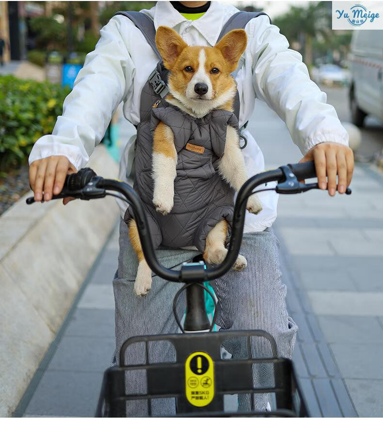 新款骑车背狗狗狗外出便携背带胸前双肩包冬季加厚解放双手保暖背包