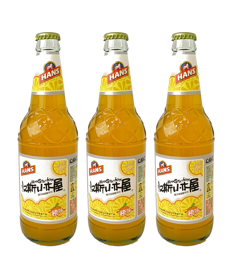 汉斯小木屋西安果啤508ml9瓶装菠萝啤果味老汽水碳酸饮料混搭9瓶每种