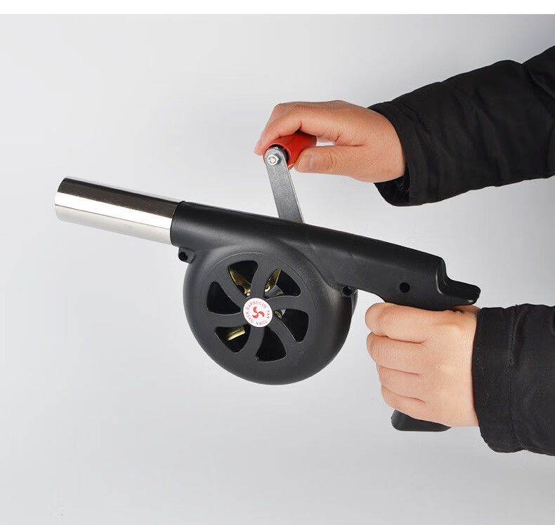 户外鼓风机烧烤野炊野营生火助燃吹风机手摇工具黑色塑料齿轮