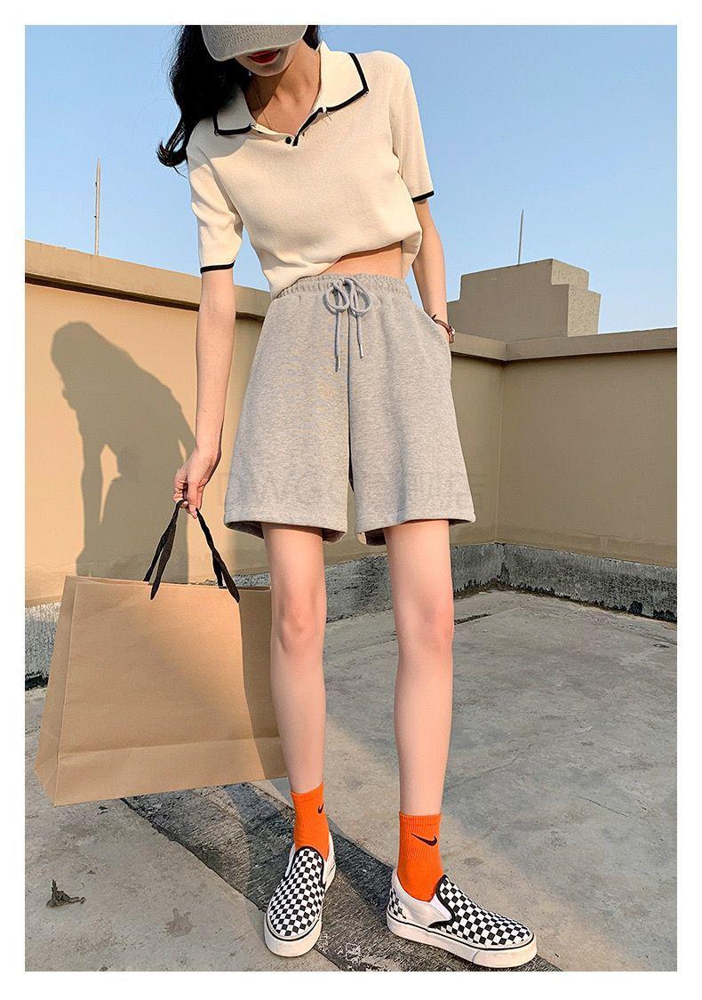 dwgc初三中学生中考体育短裤体考短裤女生跑步运动裤胖m女大号码宽松