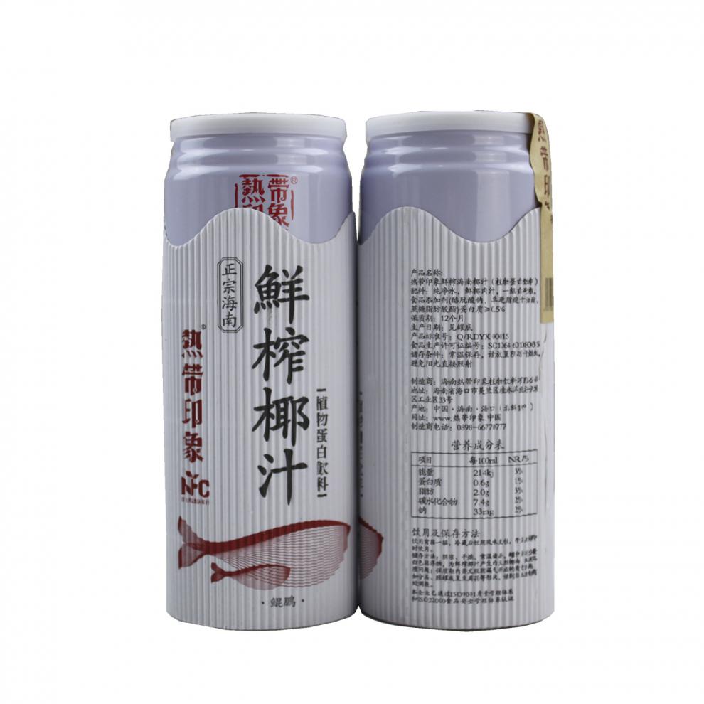 热带印象 海南鲜榨椰汁植物蛋白饮料500mlx12瓶拉罐非浓缩还原果汁