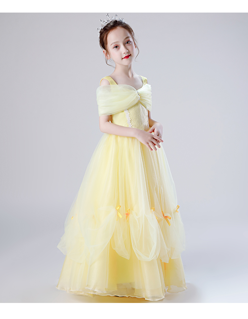 迪士尼官方官网女童贝儿公主裙夏款连衣裙儿童万圣节日演出服小女孩