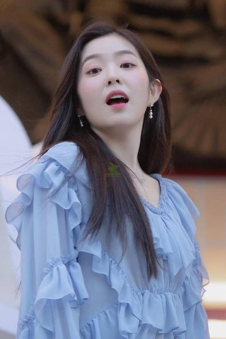裴珠泫同款 雪纺衫女2022新款蓝色荷叶边韩版喇叭袖v领上衣夏 蓝色 m