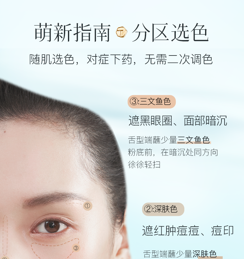 彩棠（TIMAGE）彩棠三色遮瑕盘彩棠TIMAGE三色遮瑕盘精准遮盖泪沟黑眼圈斑点脸部 鹅绒盘+遮瑕刷