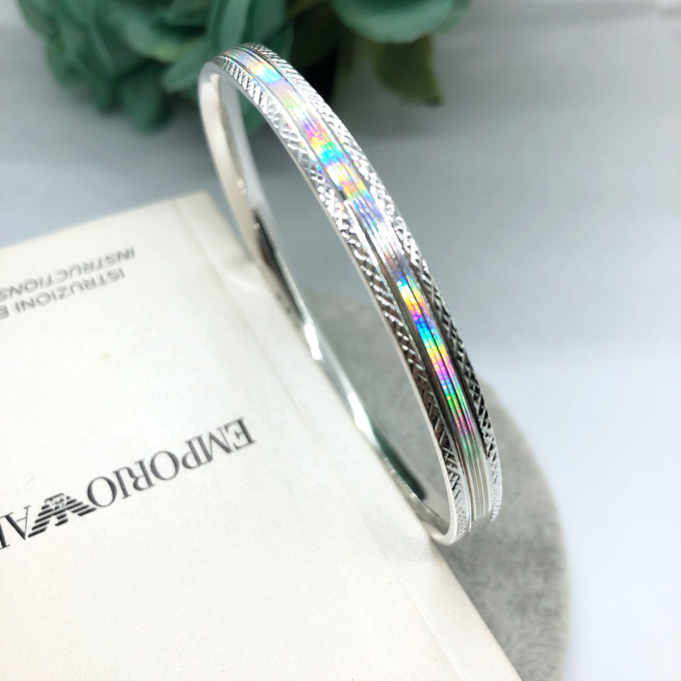 日日缘七彩拉丝足银手镯s999足银手镯女时尚手环 56#【图片 价格 品牌