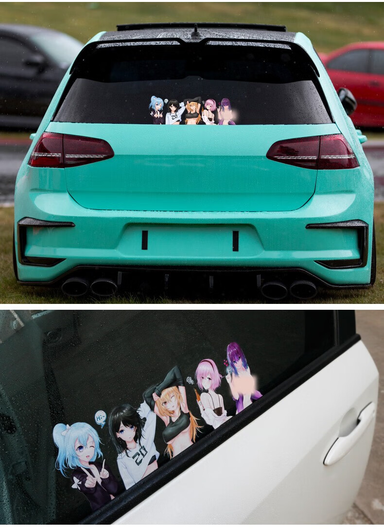原创个性日系二次元动漫车贴汽车车身贴划痕贴电动车摩托车贴纸 二