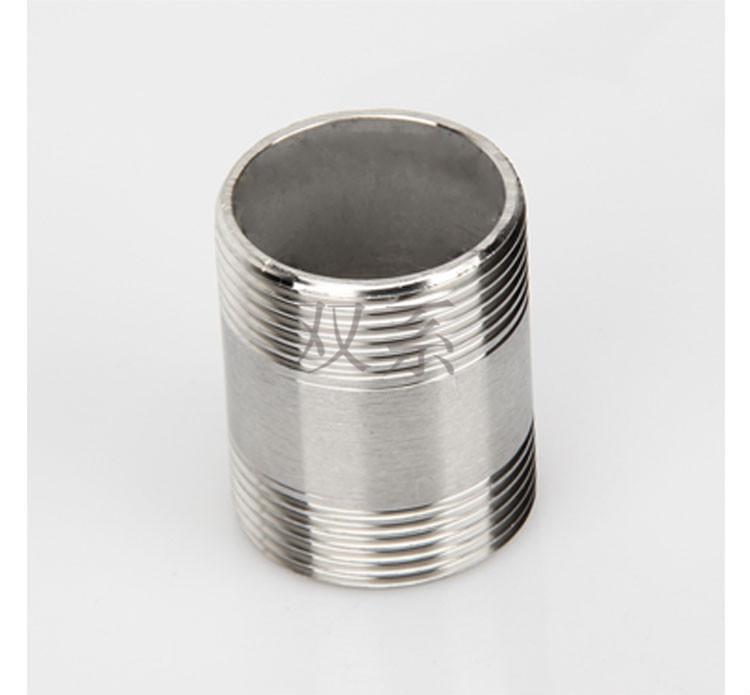 304不锈钢双头外丝水管圆管丝扣直接外牙内接头管配件46分1寸304dn100