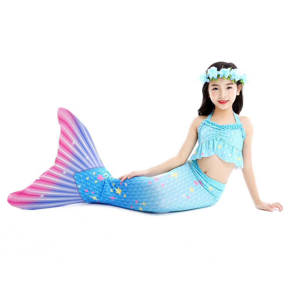 美人鱼尾巴女童游泳衣服装宝宝的公主裙子小孩装扮比基尼套装mgb212四