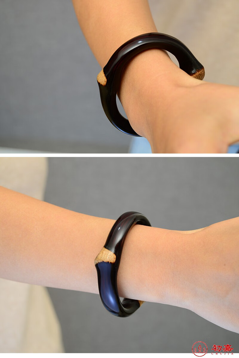 初嘉life粗有节无节鸡血藤手镯 手工黑藤植物小众饰品 原创情侣男女
