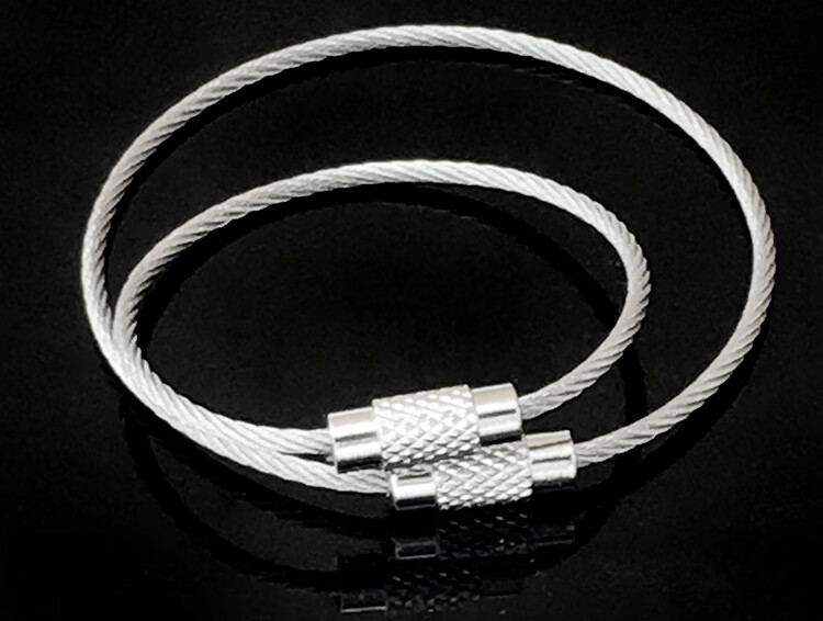 环 不锈钢丝绳圈钥匙环钥匙圈钥匙扣挂环圈带锁扣钢圈钢丝环钢丝绳环w