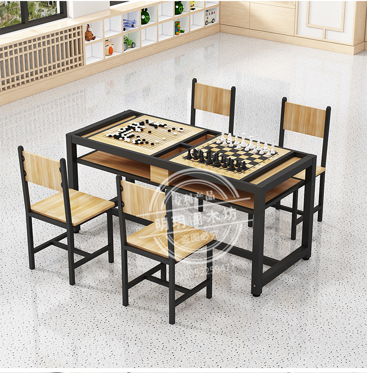 中国象棋桌棋盘桌椅实木围棋桌五子棋桌培训桌棋盘桌象棋桌凳 加固