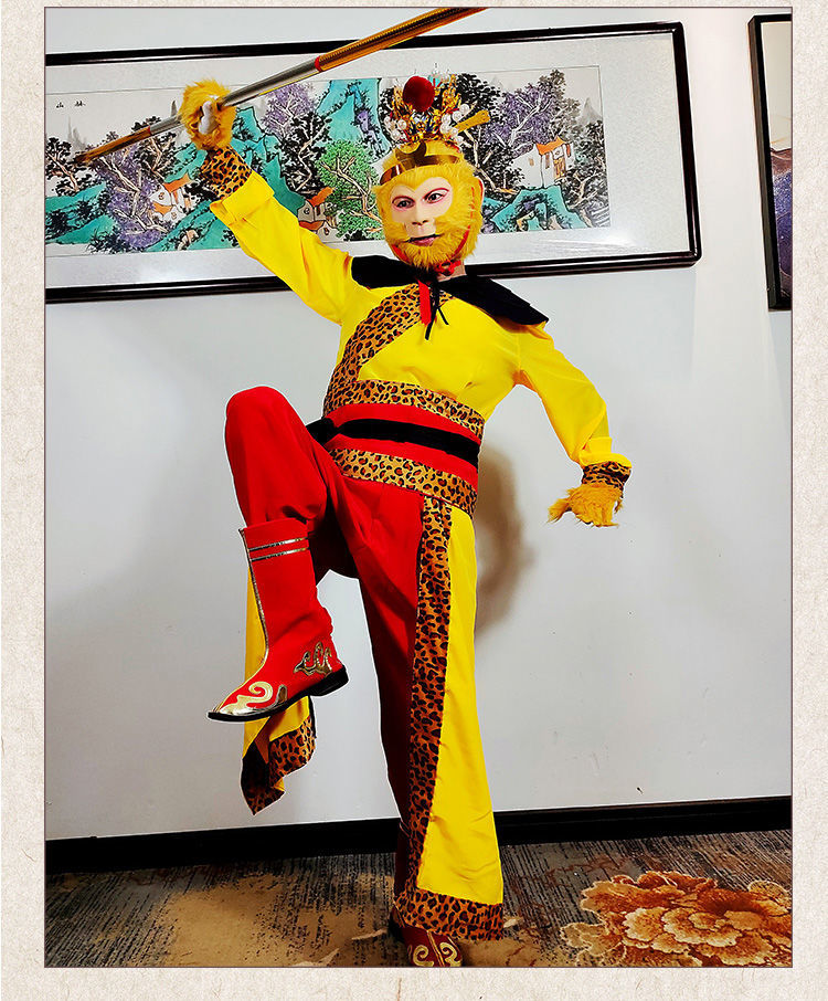 迪士尼disney官方同款孙悟空衣服全套刺绣表演服戏曲美猴王服装齐天