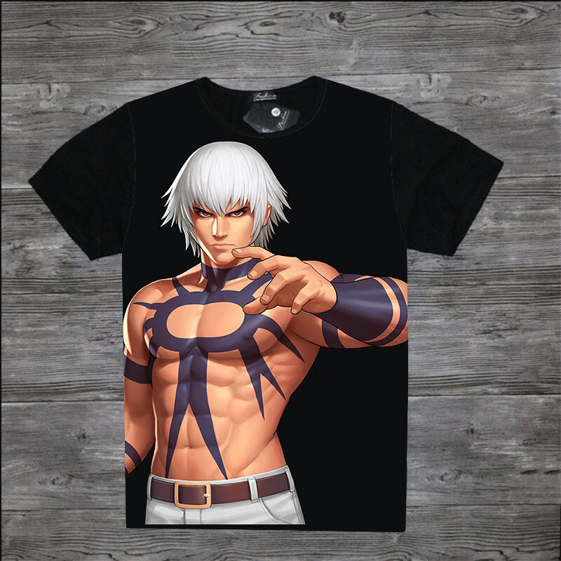 八神庵 拳皇 不知舞 春丽 大蛇游戏 黑色短袖t恤周边服装半袖 款号1 s