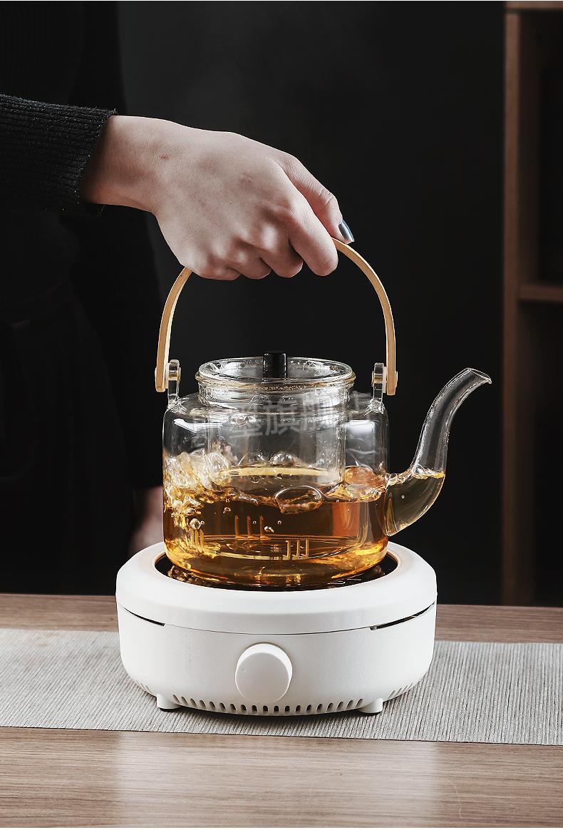 金灶玻璃蒸煮茶器煮茶壶玻璃单壶电陶炉专用泡茶壶白茶蒸茶煮茶器家用