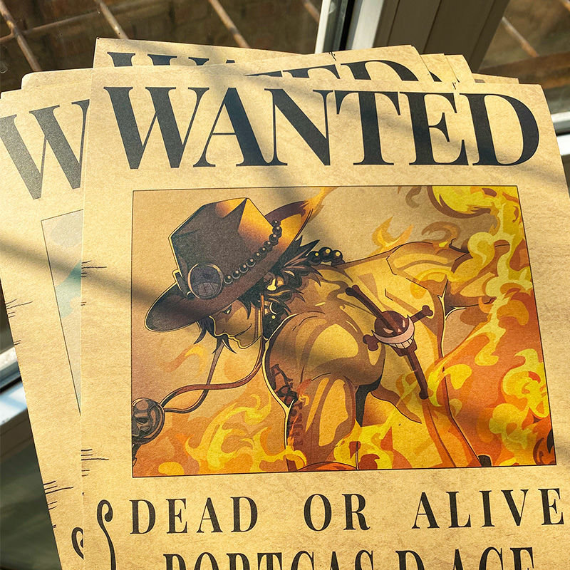 海报墙贴海贼王通缉令悬赏令牛皮纸复古动漫海报墙贴航海王寝室高清