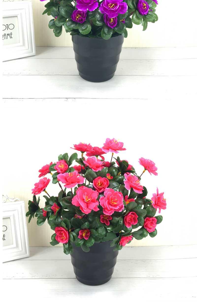 现货直发仿真杜鹃映山红假花绢花盆栽套装田园仿真花室外塑料花装饰花