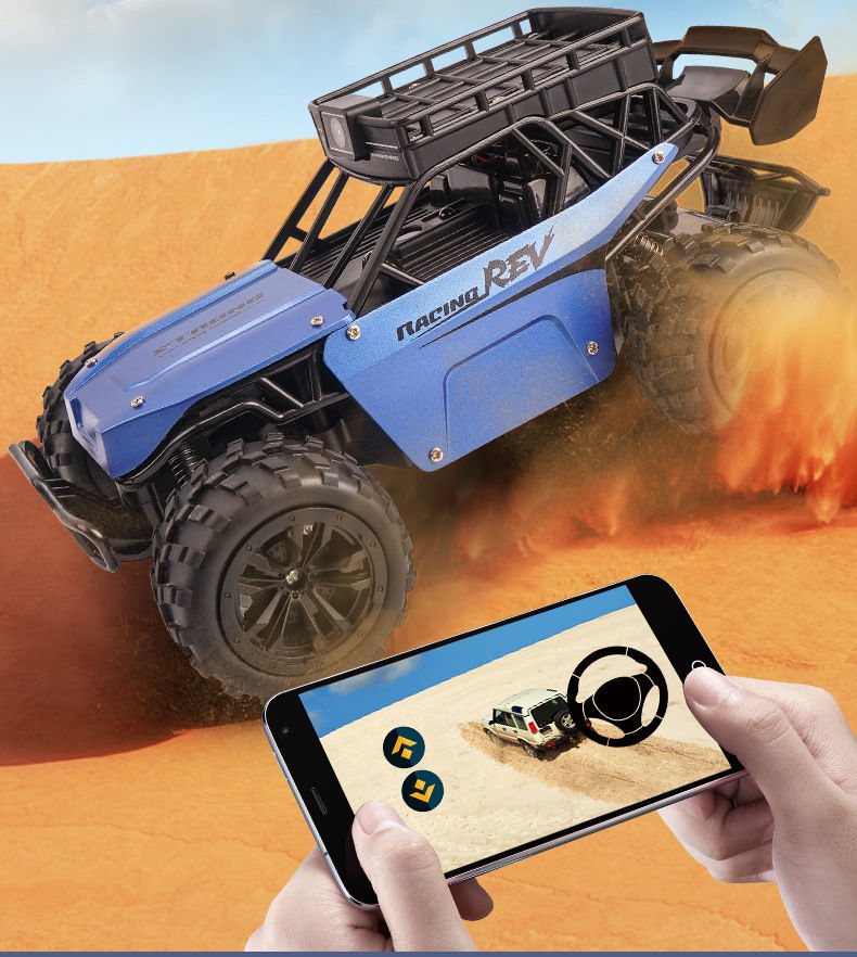 4g远程遥控车 抖音同款喊话遥控越野车合金5g四驱实时高清摄像wifi