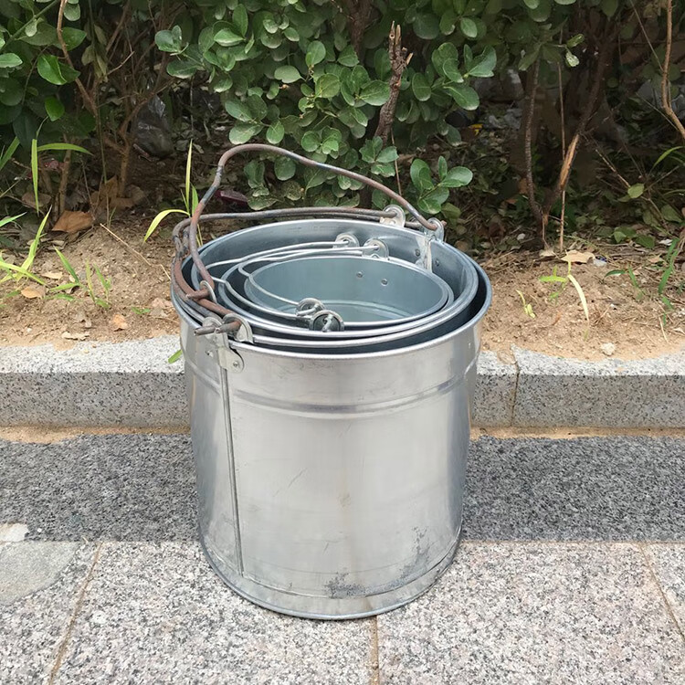 浇水桶打井直水桶茶水桶储家用拖把桶铁桶铁皮桶洗澡桶带盖提油桶小