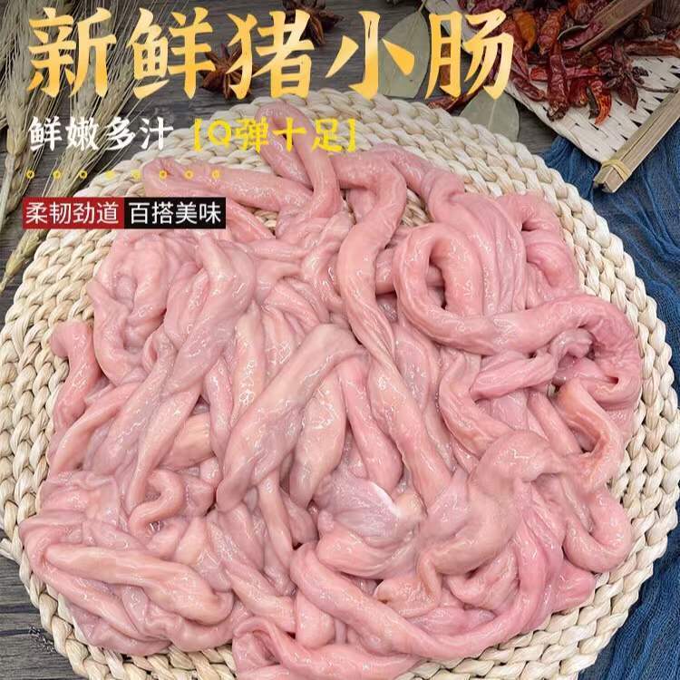 新鲜猪小肠农家土猪粉肠肠圈新鲜现杀猪肠子批发苦肠十二指肠无水宏嘉