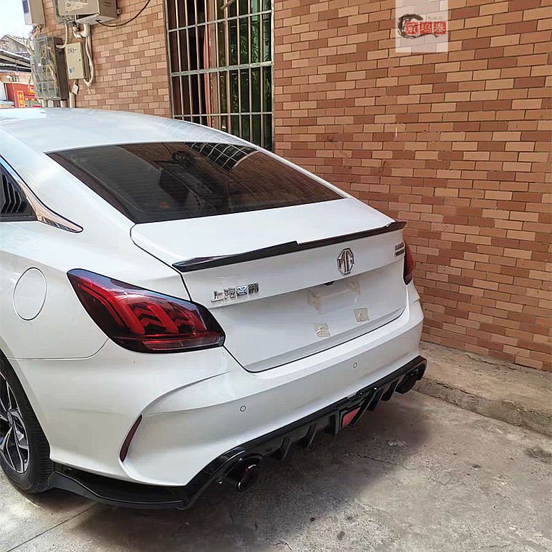 威玛泰适用于全新21款名爵5尾翼改装mg5免打孔碳纤纹高配同款飞机翼