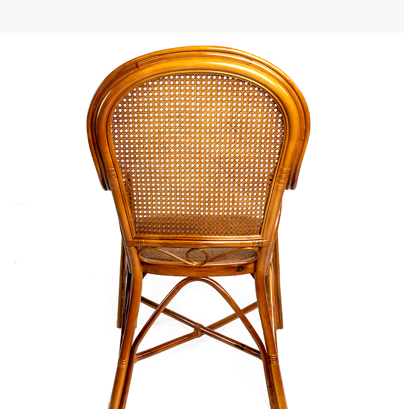 老式藤椅印尼进口阳台藤椅天然真藤办公单人高靠背椅老人腾椅编织休闲