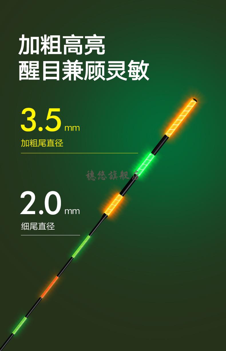 舰旗店鱼漂电子漂钓鱼漂浮鱼飘鱼票同款阴天漂大物夜光漂日夜两用加粗