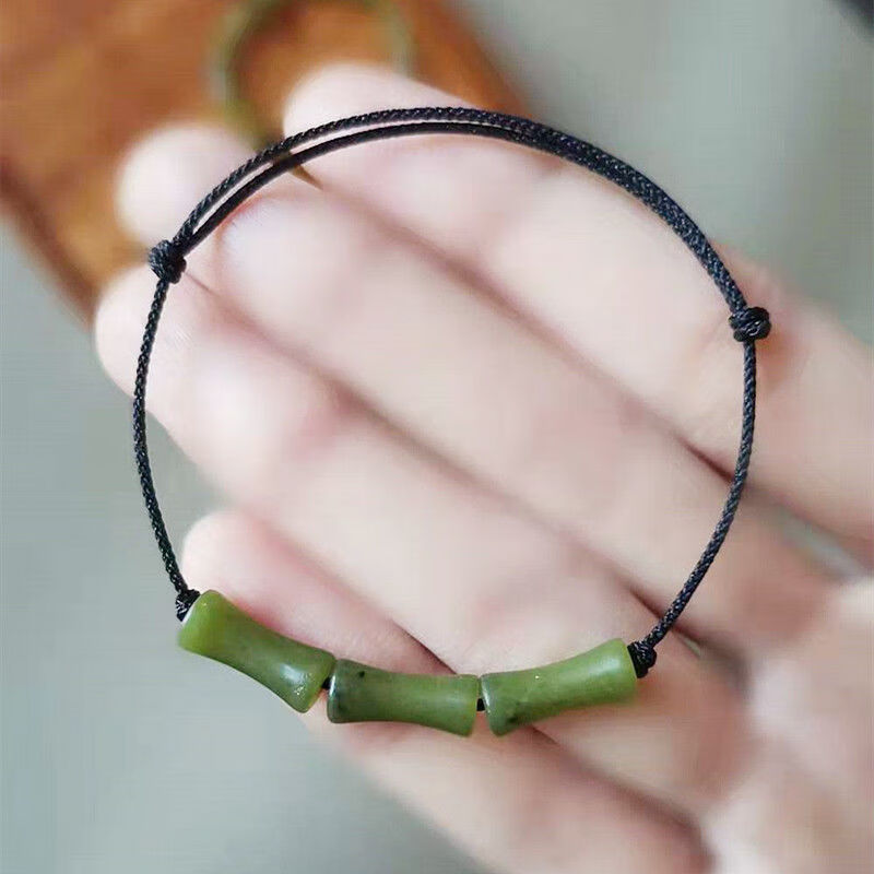 绿东陵玉 (三竹节)手绳款14-20cm可调节【图片 价格 品牌 报价】-京东