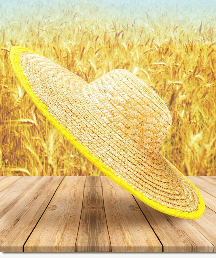 倩绣菲草帽农夫工地劳保钓鱼户外摘茶草帽农民晒遮阳大檐麦杆编织草帽