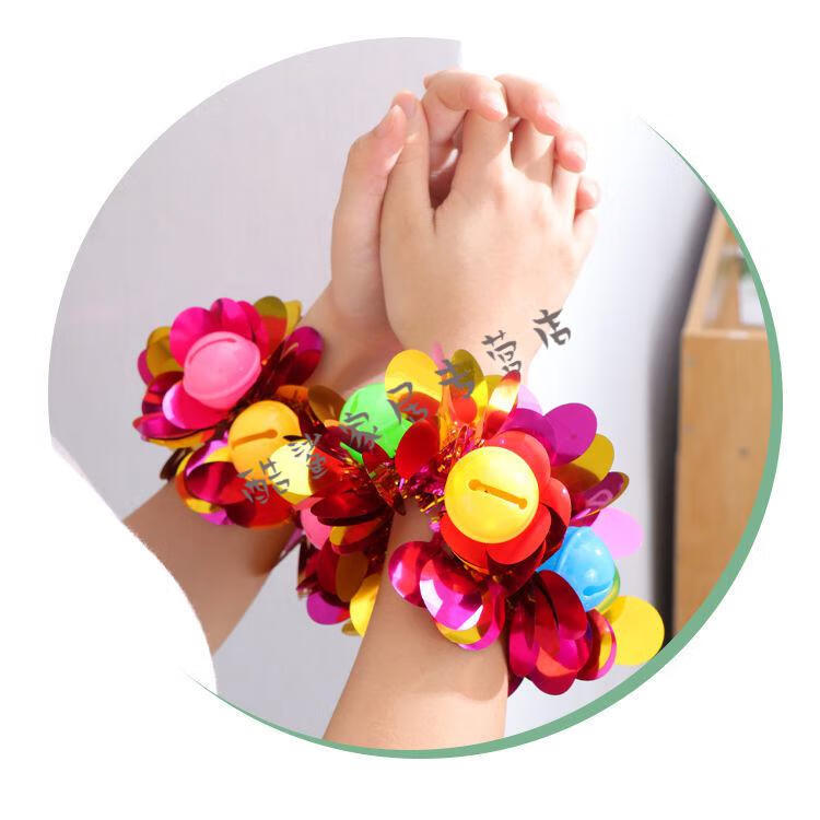 忆品良手腕花儿童幼儿园表演手花舞蹈演出拉拉队道具六一女童伴娘广场