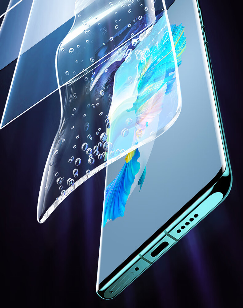 rurihai适用华为mate40pro 钢化膜uv曲屏p40pro膜全屏覆盖mate40e保时