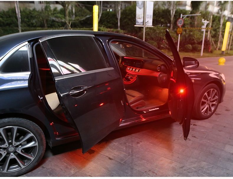 松下同款汽车led车门警示灯免接线改装安防撞防追尾灯爆闪感应灯开门
