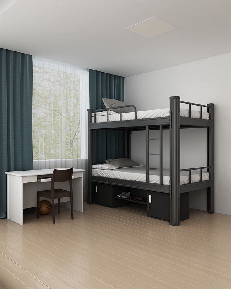 双层床员工上下铺学生宿舍床寝室铁艺12米公寓双人床钢高低铁床09白