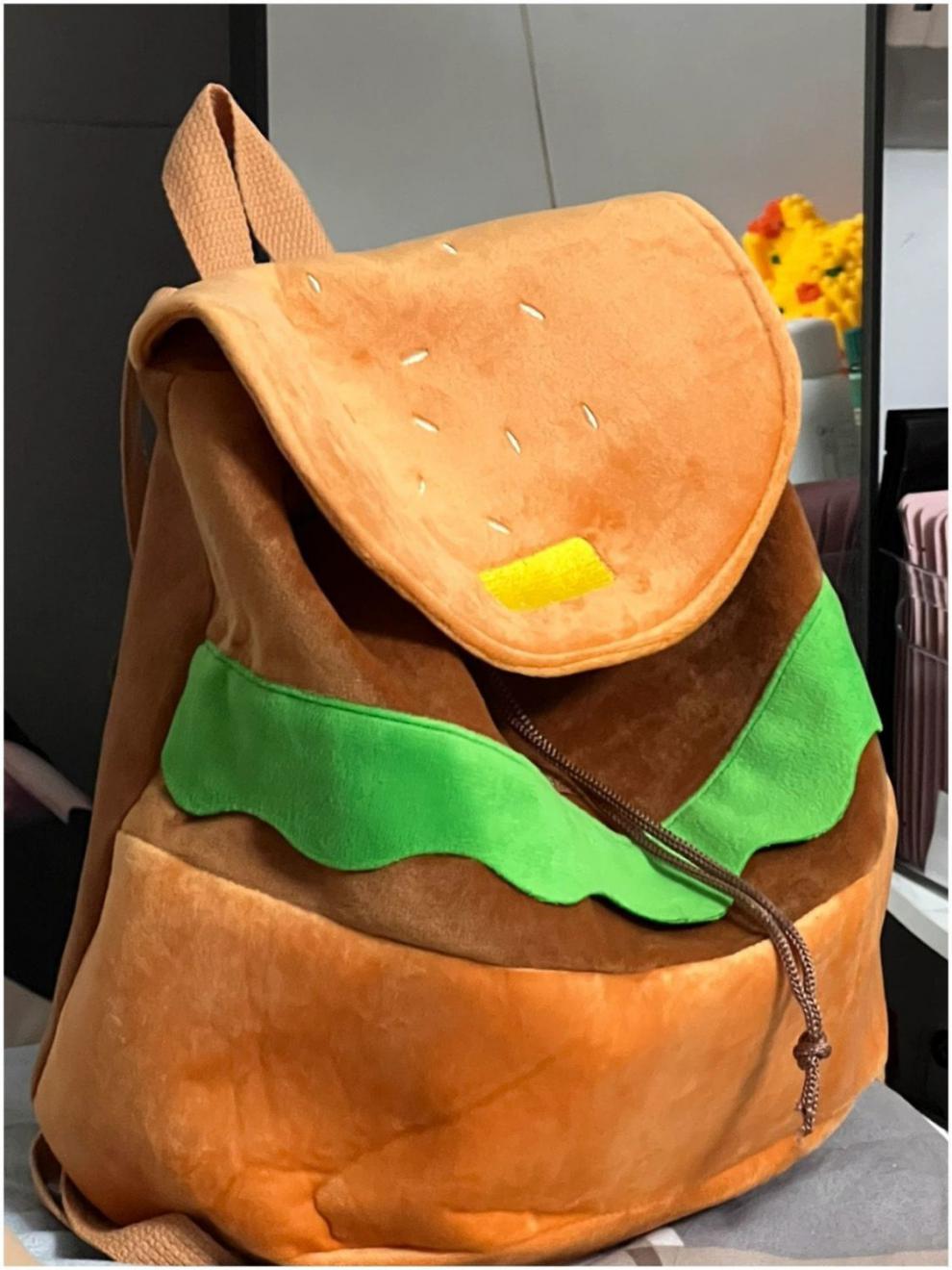 懒羊羊汉堡包懒羊羊同款汉堡双肩包可爱卡通小背包大容量校园双肩背包