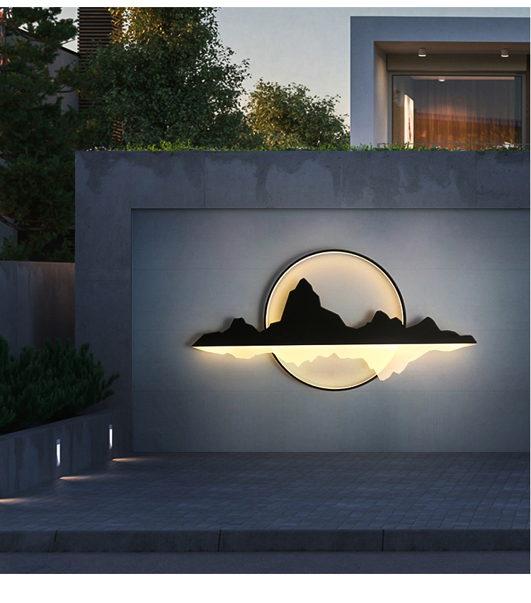 中式户外防水壁灯庭院花园景观墙灯别墅围墙山水造景灯影壁墙装饰质选