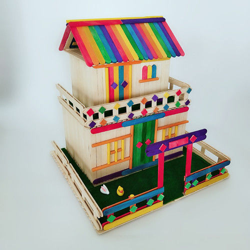 雪糕棒木棒木条diy手工制作房子模型材料冰棒棍木棍棒雪糕棍 太阳花