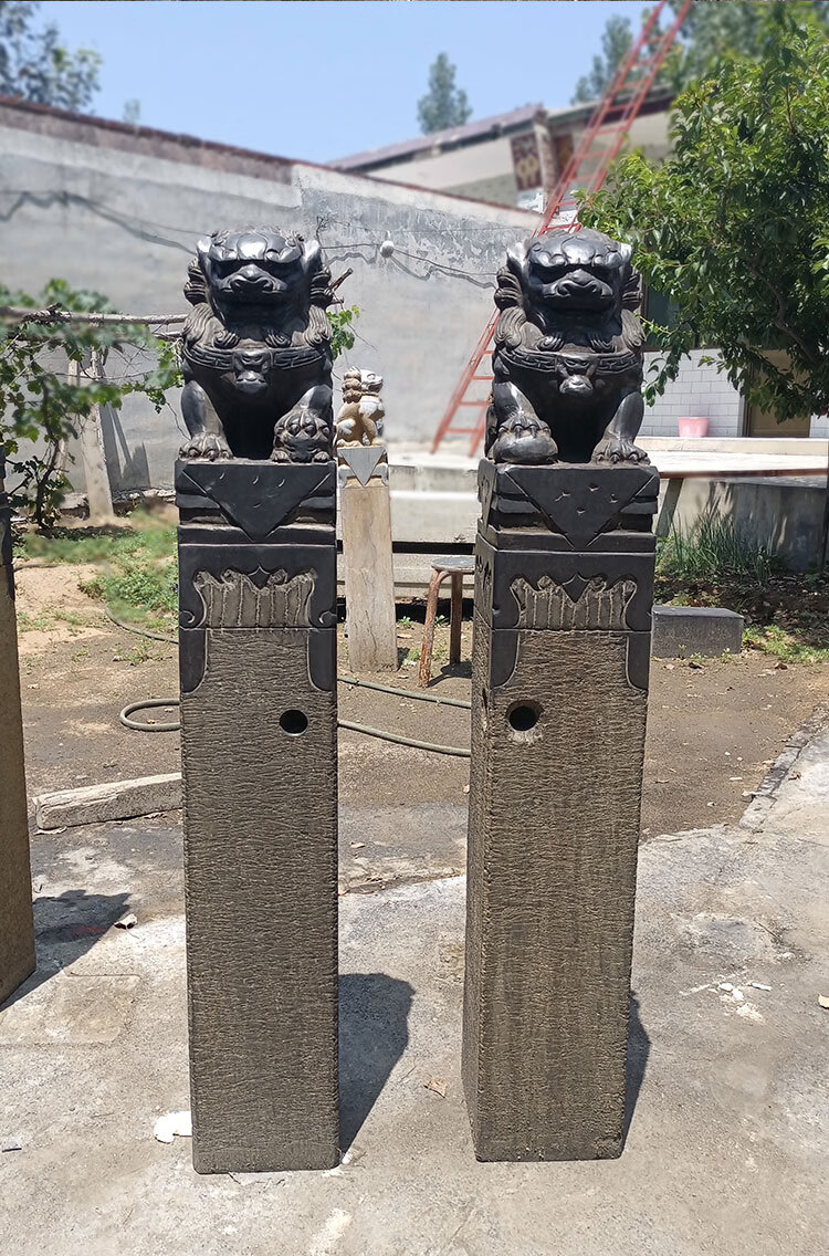 定制拴马桩石雕石狮子貔貅麒麟吸水兽四神兽栓马柱金蟾摆件庭院青石60