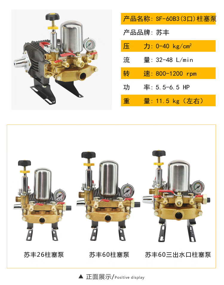 農用高壓打藥泵打藥機噴霧機三缸柱塞泵園林綠化壓力泵洗車機泵頭