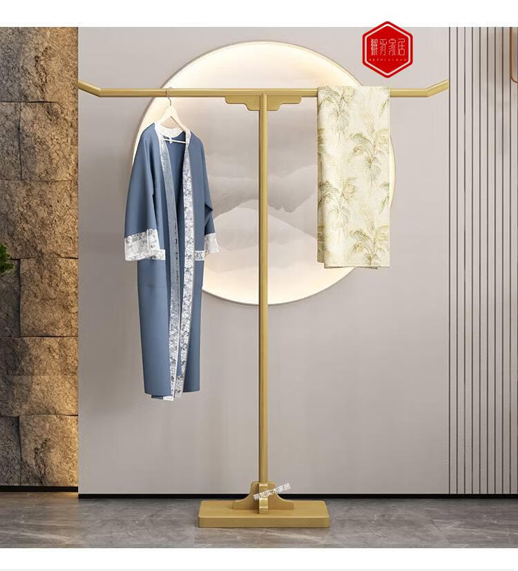 汉服展示架 汉服展示架t字架简易衣帽架实木衣杵日式落地架唐装旗袍和