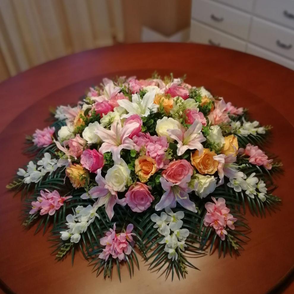 【精选】酒店圆形餐桌花仿真花摆花大转盘假花转盘花装饰花电动桌插