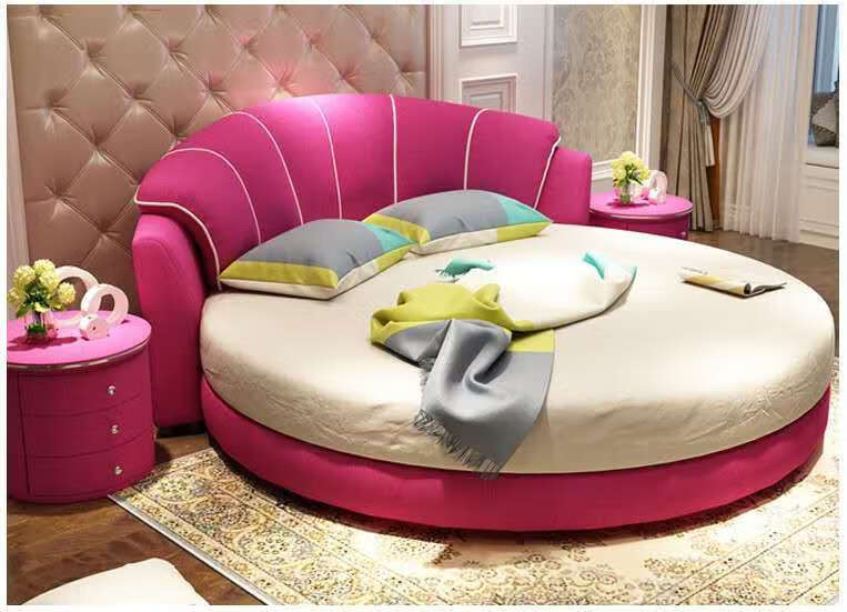 圆床双人床2米主卧中式家用圆床双人公主床现代简约可拆洗小户型主卧