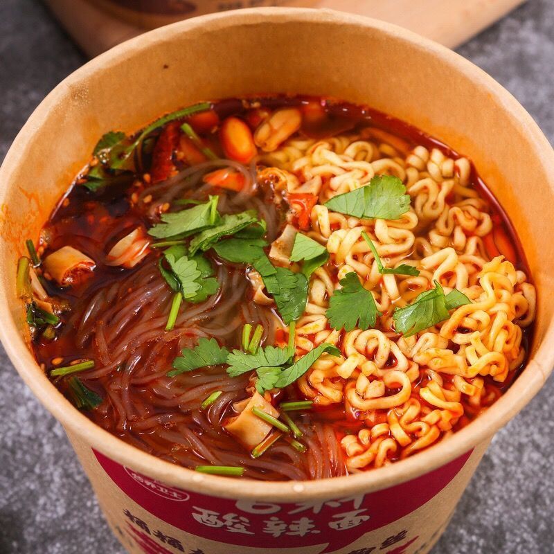 火冒三藏麻辣酸辣粉桶装酸辣面粉加面大规格整箱便宜 6桶【图片 价格