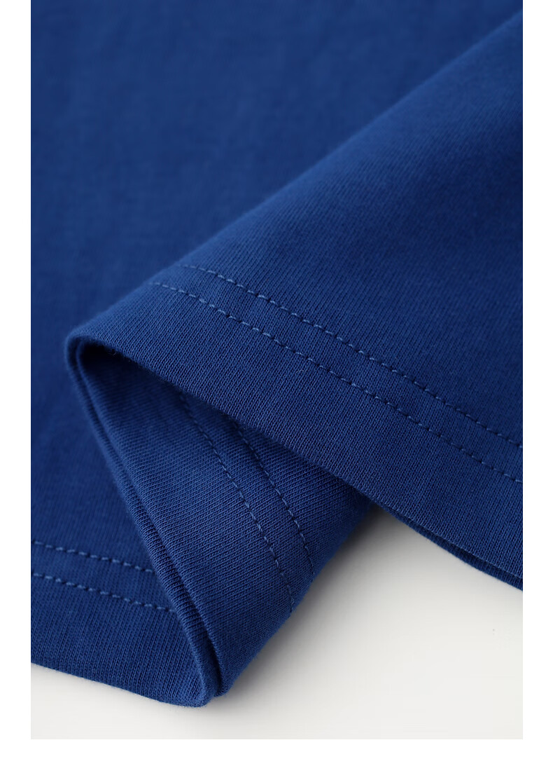 新疆棉t恤190g宝蓝色短袖克莱因蓝深蓝克兰因蓝宽松打底半袖宝蓝s